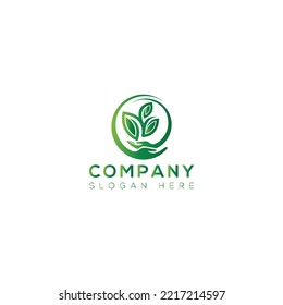 Diseño del logotipo del arte vectorial de la hoja natural