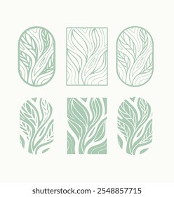 Natural leaf vector icons, rustic leaves