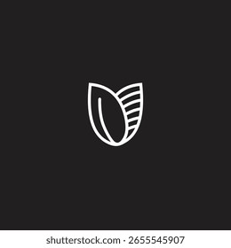 Logotipo de ilusión de Vector de hoja natural