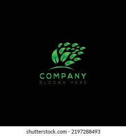 Diseño del logotipo vectorial de la hoja natural