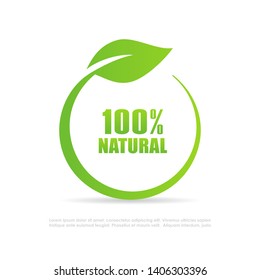 Natural leaf vector logo isolated on white background