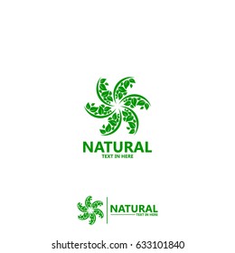 Natural Leaf Wind Logo Template