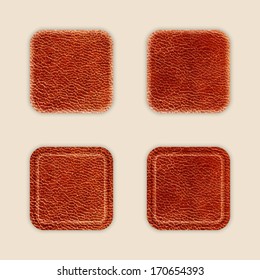 Natural Leather App Icon Template Set. Vector