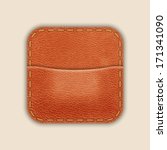 Natural Leather Pocket Or Wallet. App Icon Template. Vector