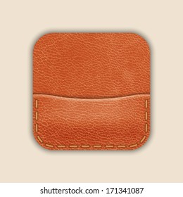 Natural Leather Pocket Or Wallet. App Icon Template. Vector
