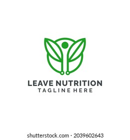 Natural Leave line art logo design