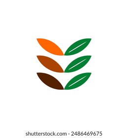 natural leave logo illustration simple vector 