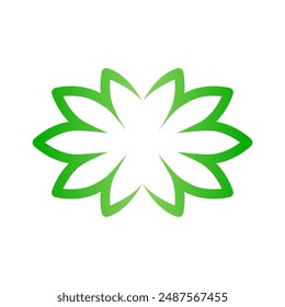 Arte vectorial de ilustración simple de logotipo de hojas naturales para su marca