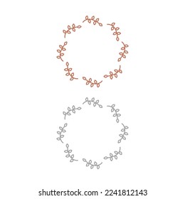 Natural Leaves Circle Sign, Symbol, Art, Logo isolated On White
