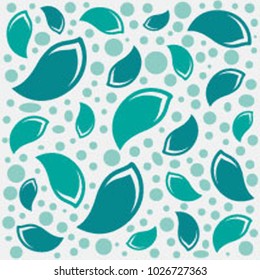 natural leaves with dot seamless pattern