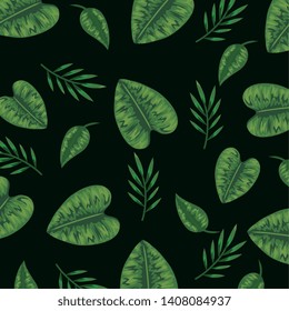 natural leaves and exotic branches plant background