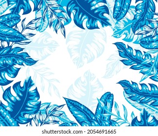 Natural leaves Frame, Wall Hanging in white Background .Vector illustration.