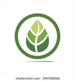natural leaves logo vector icon illustration design template