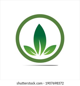 natural leaves logo vector icon illustration design template
