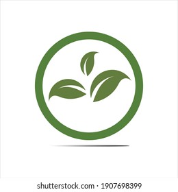 natural leaves logo vector icon illustration design template