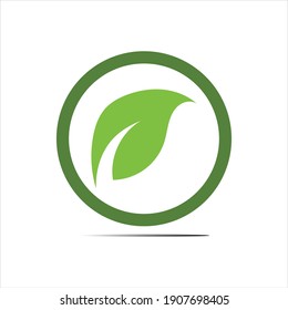 natural leaves logo vector icon illustration design template