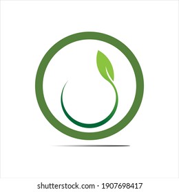 natural leaves logo vector icon illustration design template