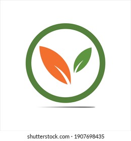 natural leaves logo vector icon illustration design template