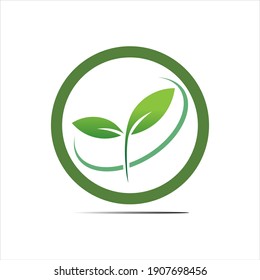 natural leaves logo vector icon illustration design template