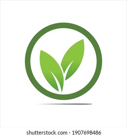 natural leaves logo vector icon illustration design template