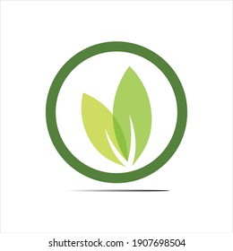 natural leaves logo vector icon illustration design template