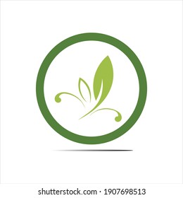 plantilla de diseño de ilustraciones de iconos de logotipo de hojas naturales