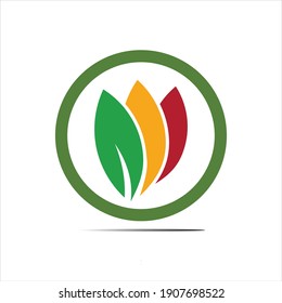 natural leaves logo vector icon illustration design template