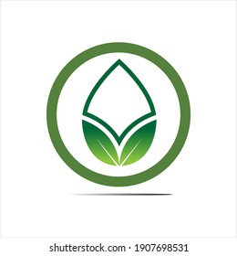 natural leaves logo vector icon illustration design template