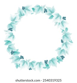 Natural leaves and nuts round frame ( Vector background frame frame enclosure border decoration border decorated frame eco relax illustration copy space no text )