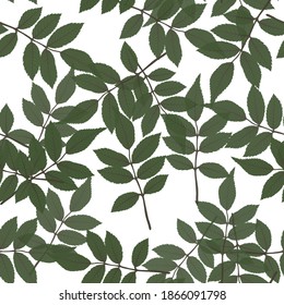 Natural Leaves Seamless Pattern Background. Vector Illustration EPS10