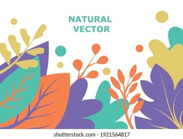 Natural leaves vector spring nature