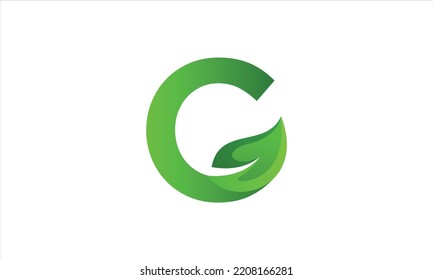 Natural letter C logo design. C logo with leaf icon design vector.