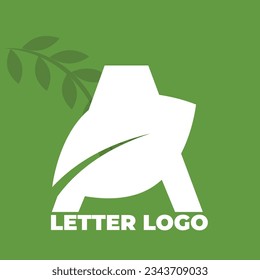 Natural Letter Logo Design  with Nature Color
