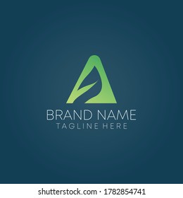 ilustración vectorial de diseño de logotipo de letra natural. hoja natural un logotipo de letra. un logotipo icónico.