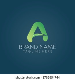 ilustración vectorial de diseño de logotipo de letra natural. hoja natural un logotipo de letra. un logotipo icónico.