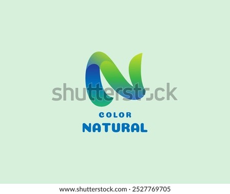 Natural letter n gradient logo
