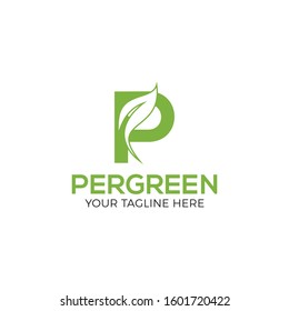 Natural Letter P Logo Vector, Creative Modern Business Typography Vector Template. Creative Abstract Letter P Logo Design.