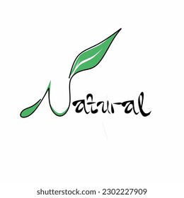natural lettering with a bit of decoration on a white background