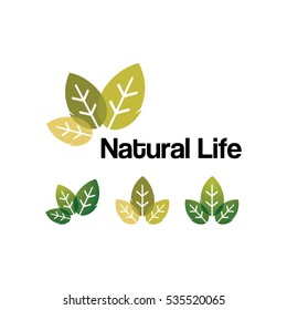 Natural Life Green Leaf Logo Symbol Illustration