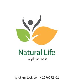 Natural life logo vector icon illustration design