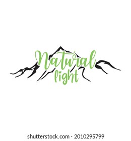 natural light mountain logo isolated on a white background