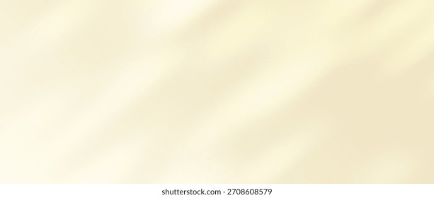 Fundo de cena de luz natural. Raios de luz manchados, vigas, brilho na superfície, parede, teto, piso. Papel de parede de mancha de luz solar dappled ouro para mockup, modelo, sobreposição. Conceito de efeito de hora dourada de vetor