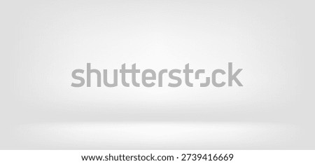 Natural light white podium limbo background. Realistic 3d vector empty studio product presentation display. Abstract winter daylight gradient. Minimal table or shelf. Clean room photoshoot glare scene