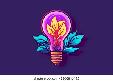Natural in lightbulb. Concept of eco friendly, renewable energy and sustainable living.