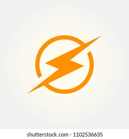natural lightning logo vector, power energy icon template