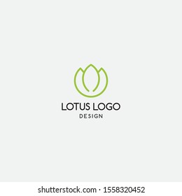 natural linear logo template. lotus, flower, leaf, vector 