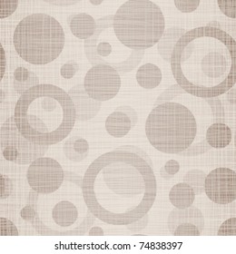 Natural linen fabric with drawing circles