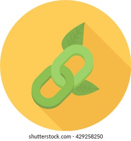 Natural Links Flat Long Shadow Icon