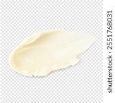 Natural lip balm realistic vector illustration isolated. Skincare texture smear beauty product