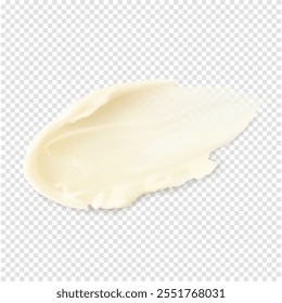 Ilustração de vetor realista de bálsamo labial natural isolado. Produto de beleza do esfregaço de textura da pele